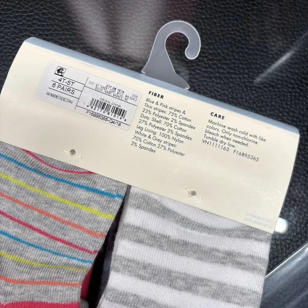 Cat & Jack Girls Low-Cut Socks 6 Pairs Multicolor Neutral Size 4T-5T 8-11 New